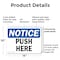 Signmission Push Here, 14 in W x Rectangle, Plastic OS-2PACK-NS-P-1014-L-17925 - alternate 4